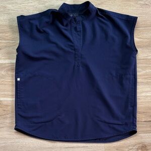 FIGS Rafaela Scrub Top Women’s Small Navy Mock Neck Oversized